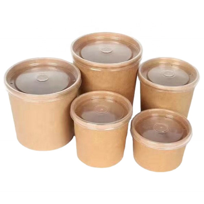 kraft paper bowl with lid